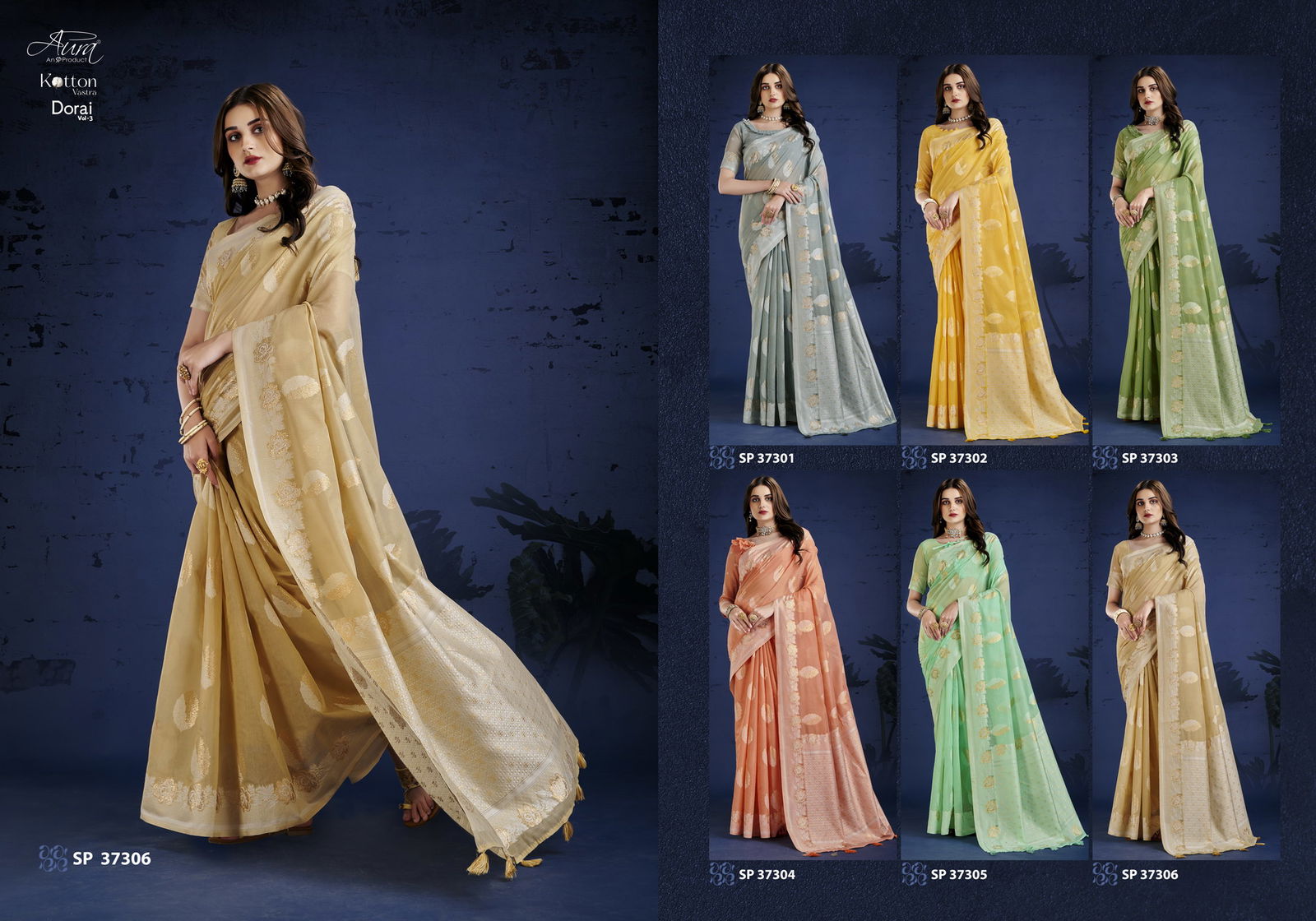 Aura Cotton Vastra Dorai Vol 3 Fancy Exclusive Wear Wholesale Designer Sarees
